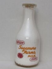 TRPQ Milk Bottle Sagamore Farms Dairy 1942 2-COLOR Sealtest Logo ME Location??? picture