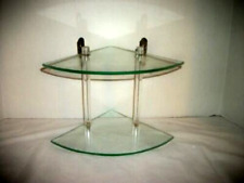 1940s ART DECO LUCITE ROD GLASS CORNER BATH SHELF VANITY EARLY MID CENTURY picture