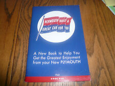 1942 Plymouth Instruction Book - Code P-14 D-10056  picture