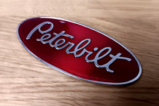 Peterbilt truck emblem chrome epoxy top metal 3.5 inches wide picture