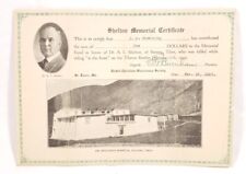 Dr Albert Shelton Memorial Certificate 1923 Batang Tibet United Christian picture