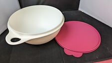 Tupperware 12 Cups Thatsa Bowl White With Pink Lid picture
