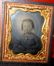 1/6th Size Neff Pat. Tintype of young girl in half case picture