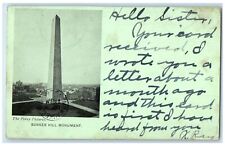 1908 Bunker Hill Monument Tower Buildings Boston Massachusetts Antique Postcard picture