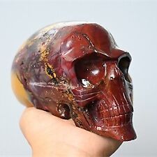 2.35lb Natural Mookaite Quartz Hand Carved Alien Skull Reiki Crystal Reiki Decor picture