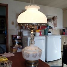 ANT VTG Hurricane Parlor Lamp Bavarian Bristol HB HP Crystal Glass Melon Shade picture