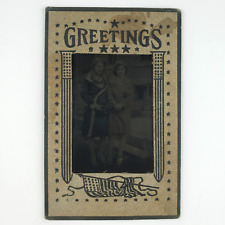 Pretty Flapper Girls FAUX-Tintype 1920s Souvenir Celluloid Women Novelty A4138 picture