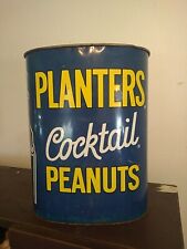 Mr.Planters Peanuts Cocktail Metal Trash Can CHEINCO USA 13 X 11 picture