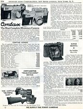 1939 Print Ad of Contax II III Miniature Camera, Super Ikonta B, Olympic Gun picture