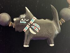 Scottish Terrier Scotty Dog  Carved Wooden Hand Painted Beaded Necklace SALE picture
