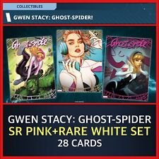 GWEN STACY: GHOST-SPIDER-SR PINK+RARE WHITE 28 CARD SET-TOPPS MARVEL COLLECT picture