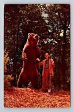 Grayling MI-Michigan, Fred Bear Museum, Alaska Brown Bear, Vintage Postcard picture