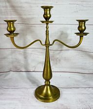 Vintage Brass Candleabra LARGE 17” H - 15” L Heavy 3 section picture