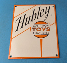 Vintage Hubley Cast Iron Toys Sign - Porcelain Advertisement Gas Oil Pump Sign picture