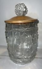Vtg Goebel Charlottenhutte Glass Jar Canister Fruit Clear Glass Grapes Lid 36 oz picture
