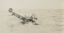Vintage Aeroplane Co Englewood NJ Plane Crash Wreck Ocean People Original Photo picture