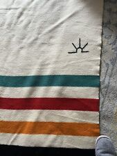 VTG Baron Woolen Mills Rising Sun Striped Blanket Multi Colored Utah 84