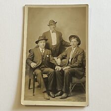 Antique RPPC Real Photograph Postcard Dapper Men Brimmed Hat Man & Grown Sons picture
