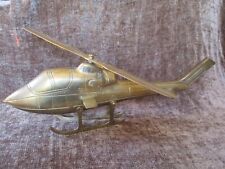 Vintage Penco Solid Brass Helicopter W/ Moving Propeller 17