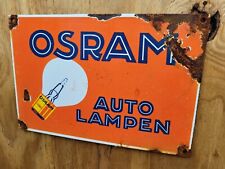 VINTAGE OSRAM PORCELAIN SIGN GERMAN GERMANY LIGHTING AUTO LAMP LIGHT BULB picture