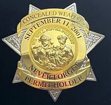 CCW Badge Concealed Weapon Permit - Gold / Silver plated picture