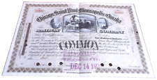 1921 CHICAGO ST. PAUL MINNEAPOLIS & OMAHA RAILWAY COMPANY STOCK CERTIFICATE picture