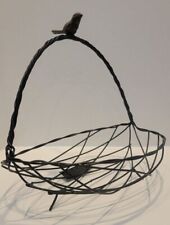 Charming Bird and Twig Nested Rustic Styled  Metal Basket 12