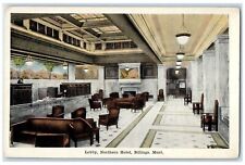 c1920s Northern Hotel Lobby Interior Scene Billings Montana MT Unposted Postcard picture