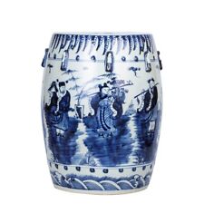 Beautiful Vintage Style Blue and White Porcelain Garden Stool 8 Immortal Gods picture