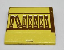 The Library Touhy and Western Chicago Illinois FULL Matchbook picture