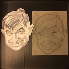 “RARE ”WILL ROGERS HAND PAINTED AND DRAWN HEAD /PENCIL SKETCH /AL KILGORE AK484 picture