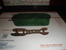 Vintage John Deere Farm Cut Out Wrench Marked A196 with Pressed Steel Tool Box picture