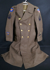 WWII USAAF Air Force CBI Staff Sergeant Wool Overcoat Roll Collar 1942 Size 36R picture