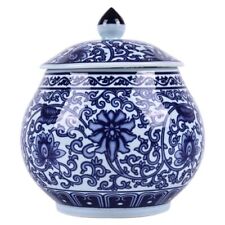 Handcrafted Traditional Chinoiserie Blue and White Porcelain Ginger Jar with ... picture