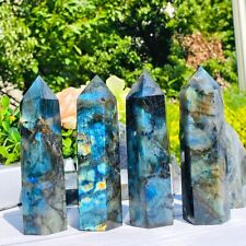 Natural Labradorite Crystal Tower Healing Protection Stone Home Decoration picture