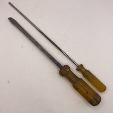 Vintage Professional Flathead Screwdriver Set of 2  NOS Rare Collectible picture