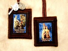 Our Lady of Mt Carmel St Simon Stock Brown Scapular 100%Wool Handmade in USA picture