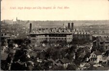 Vintage Postcard High Bridge & City Hospital St. Paul MN Minnesota 1912    E-529 picture
