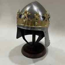 Robin Hood King Richard the Lionheart Helmet Attached Brass Crown Helmet picture