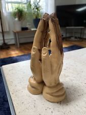 Vintage Carved  Wood Praying Hands picture