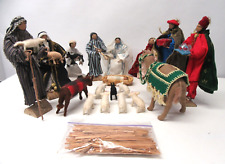 Vtg Handmade Peruvian 20+ Pc Nativity Set Very Colorful 55 Years OldSee Pics picture