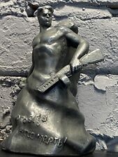 Vintage WW2 Soldier  Sculpture Figurine. Soviet Metal Monument Stalingrad  USSR. picture