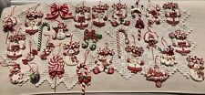 Vtg Peppermint Candy Theme Christmas Ornaments Plasti-Clay Dough Lot Of 28 ~ EVC picture