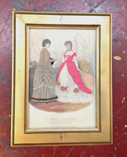 Vintage MODE ILLUSTREE Paris Embellished Victorian Ladies Framed Shadow Box picture