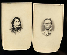 Kansas Pioneer F. Haskell & Wife 1860s cdv photos Leavenworth Photographer picture
