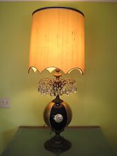 Vintage Murano Italian Roman Gold & Black Gilt Ar Glass Globe w/Crystal Prisms  picture