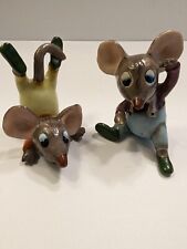 VTG Pair Of Playful Mouse Figurines Japan 2.75