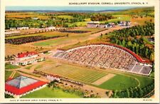 Linen Postcard Schoellkopf Stadium at Cornell University in Ithaca, New York picture