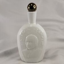 Vintage Benjamin Franklin Bottle Glass House White Decanter Appears Empty 8.5