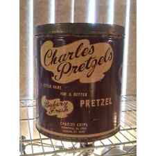 Vintage Charles Pretzels Musser's Potato Chips Advertising Tin Can picture